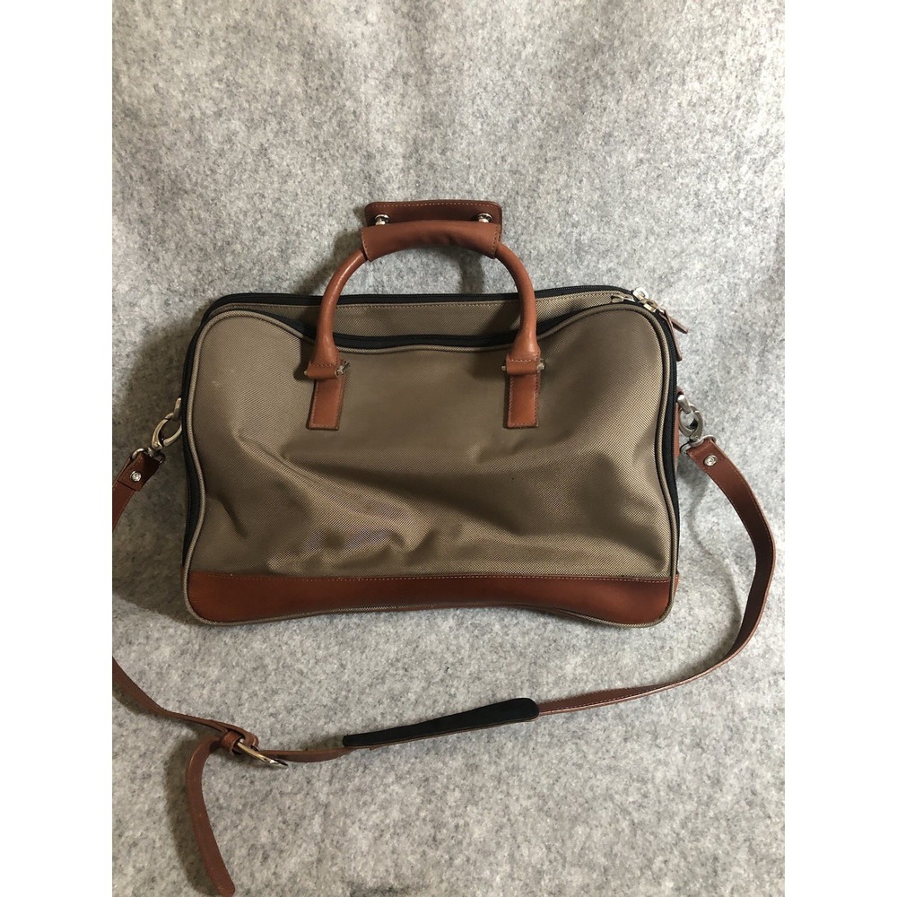 Cole Haan Case Mens Canvas Leather Weekender Travel Bag Briefcase New no Tags - Picture 13 of 14